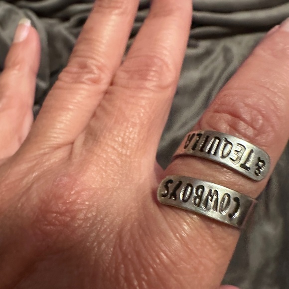 Cowboys & Tequila Adjustable Stainless Steel Ring - Picture 12 of 13